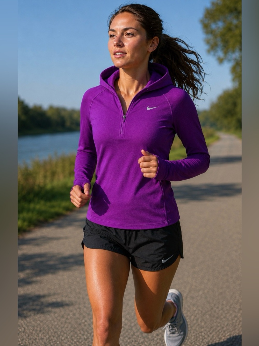 Nike Dri Fit Purple Hoodie Thermal Jacket Size S